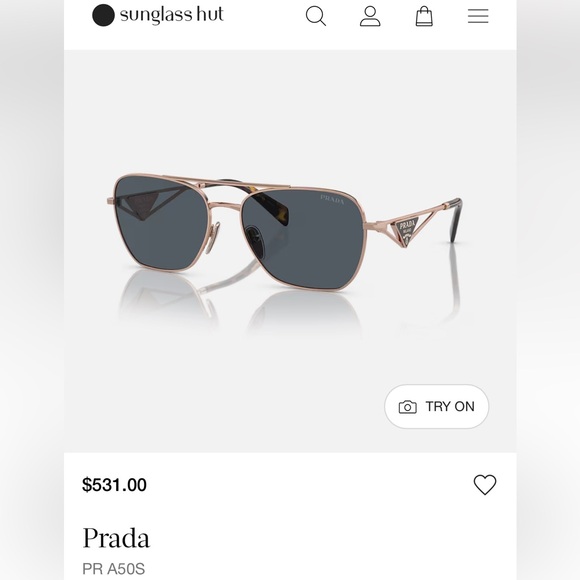 PRADA Rose Gold and Black Aviator Sunglasses, NWT, Retail $531 main image 4